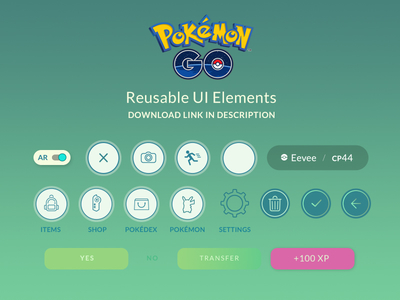 Pokemon Go Free UI Kit